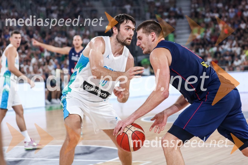 Pripravljalna košarkarska tekma Slovenija - Srbija