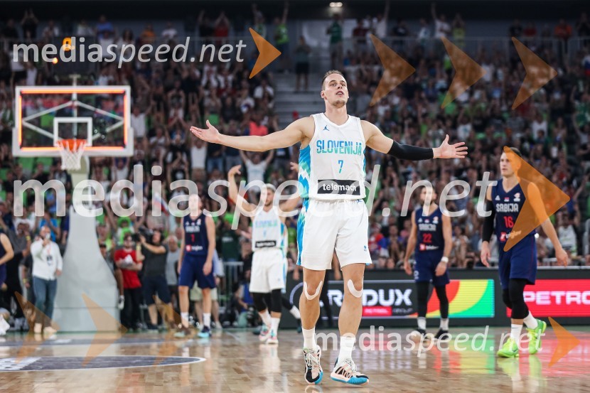 Pripravljalna košarkarska tekma Slovenija - Srbija