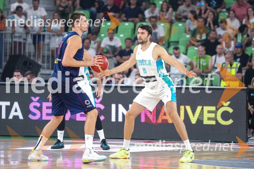 Pripravljalna košarkarska tekma Slovenija - Srbija