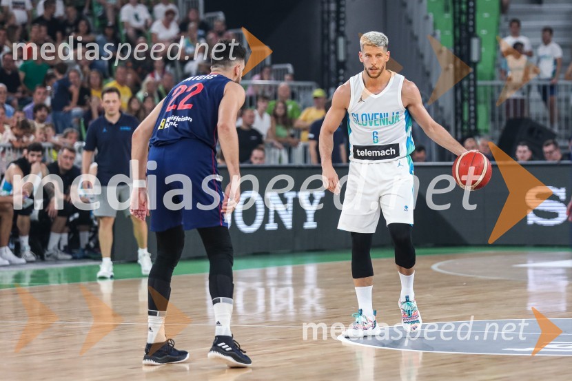 Pripravljalna košarkarska tekma Slovenija - Srbija