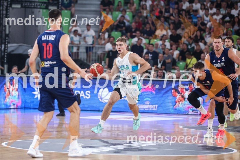 Pripravljalna košarkarska tekma Slovenija - Srbija