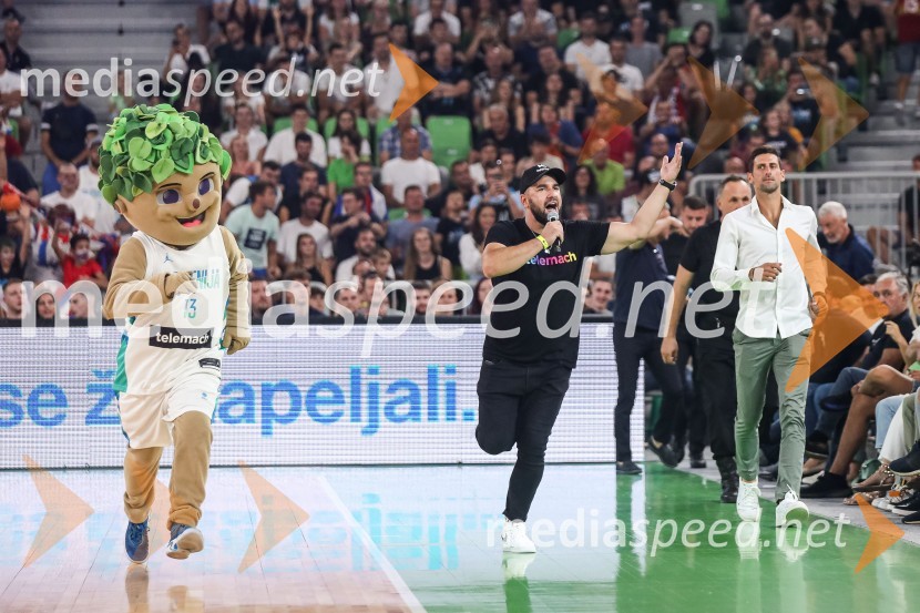  David Taskov, MC david T;  Novak Djoković, tenisačPripravljalna košarkarska tekma Slovenija - Srbija