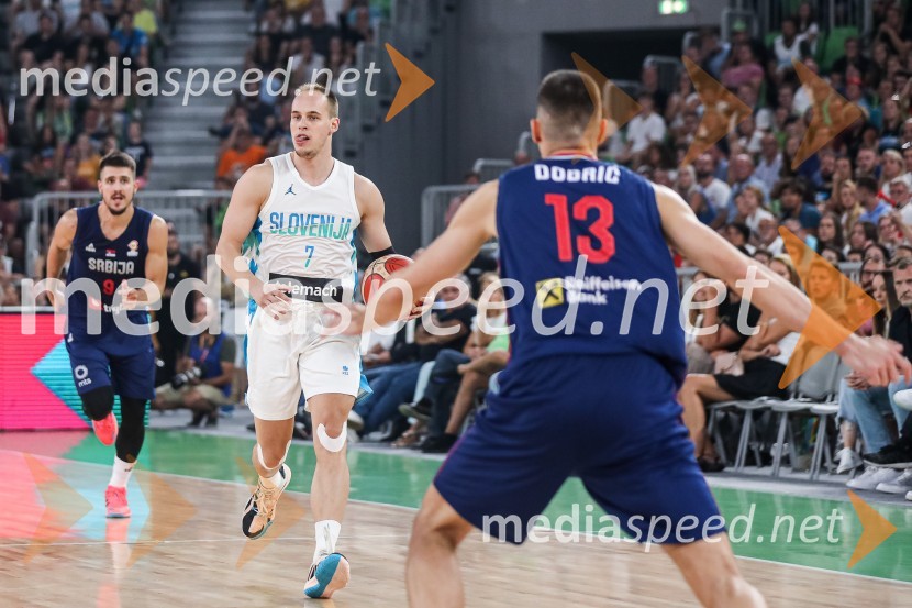 Pripravljalna košarkarska tekma Slovenija - Srbija