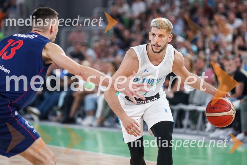 Pripravljalna košarkarska tekma Slovenija - Srbija