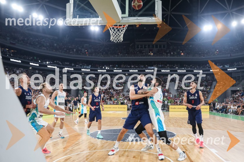 Pripravljalna košarkarska tekma Slovenija - Srbija