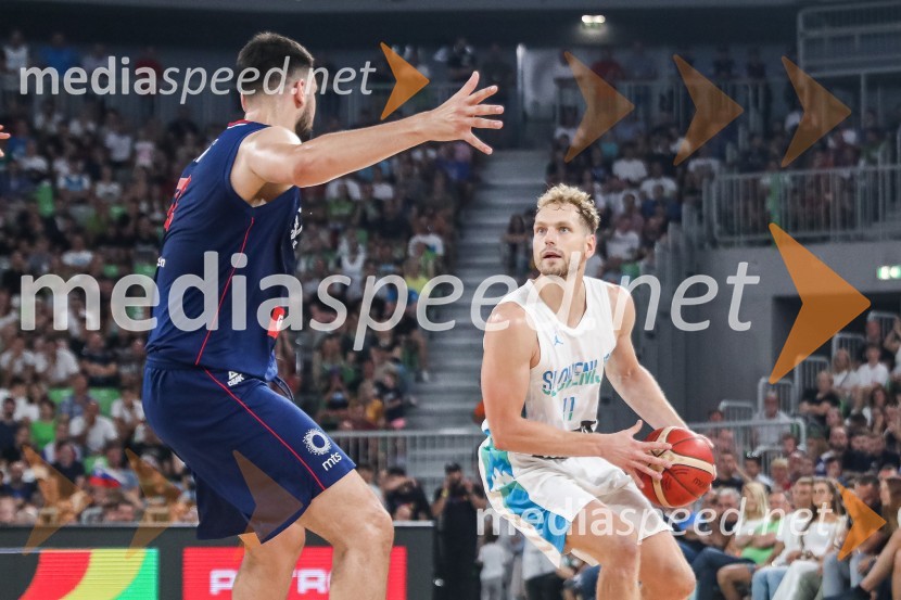 Pripravljalna košarkarska tekma Slovenija - Srbija