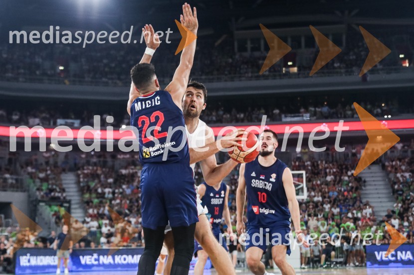 Pripravljalna košarkarska tekma Slovenija - Srbija