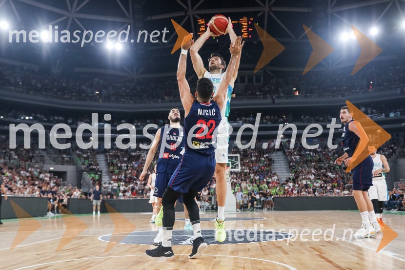 Pripravljalna košarkarska tekma Slovenija - Srbija