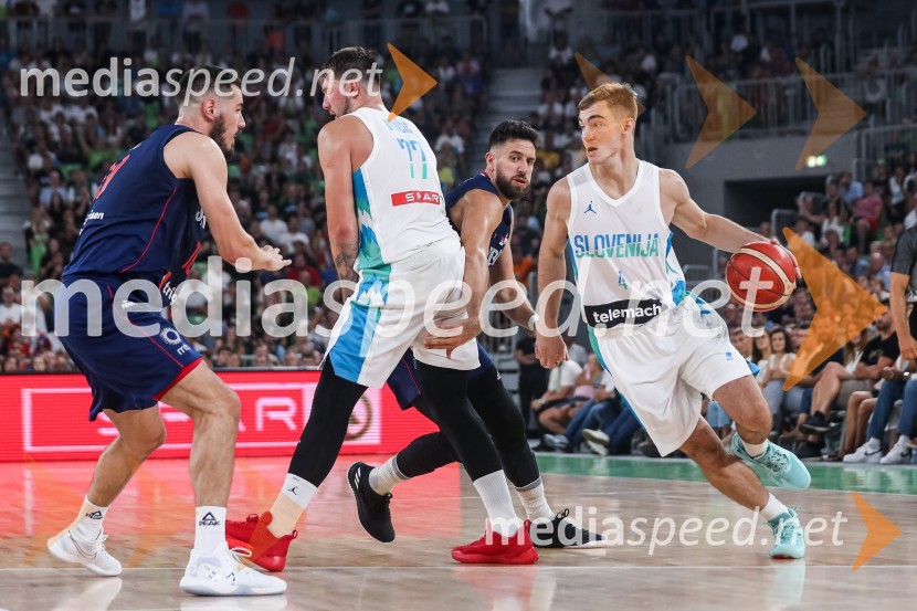 Pripravljalna košarkarska tekma Slovenija - Srbija