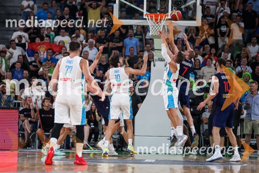 Pripravljalna košarkarska tekma Slovenija - Srbija