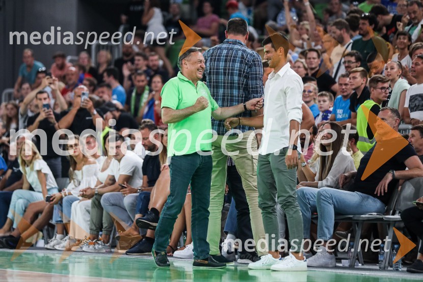  Zoran Janković, župan, Mestna občina Ljubljana;  Novak Djoković, tenisačPripravljalna košarkarska tekma Slovenija - Srbija