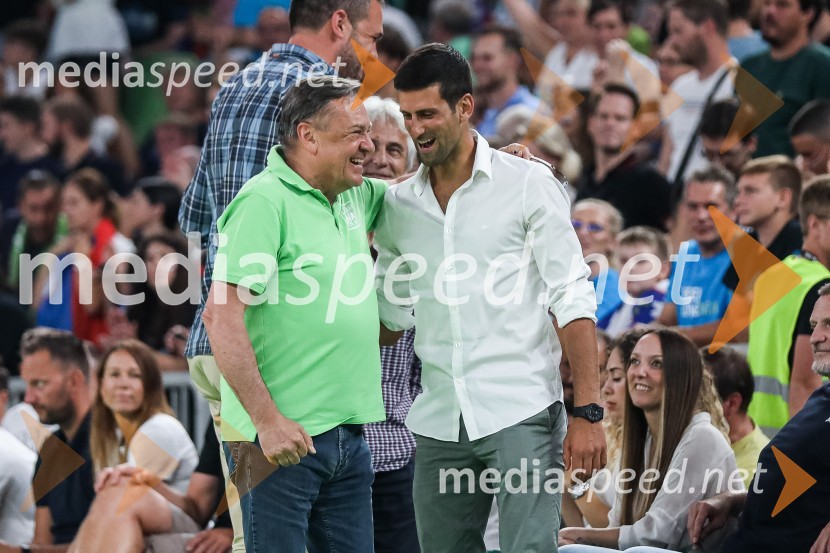  Zoran Janković, župan, Mestna občina Ljubljana;  Novak Djoković, tenisačPripravljalna košarkarska tekma Slovenija - Srbija