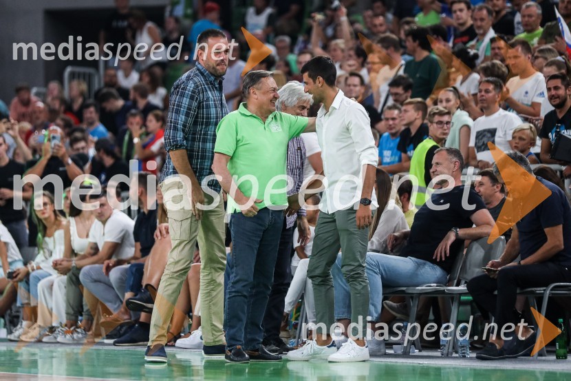  Zoran Janković, župan, Mestna občina Ljubljana;  Novak Djoković, tenisačPripravljalna košarkarska tekma Slovenija - Srbija