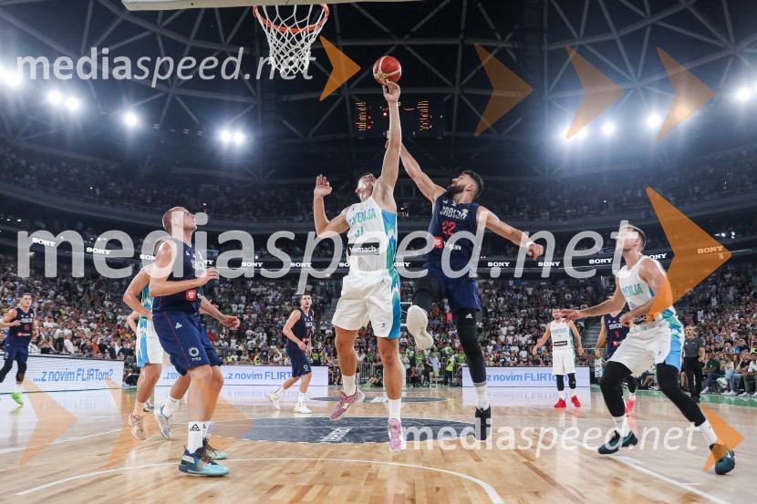 Pripravljalna košarkarska tekma Slovenija - Srbija