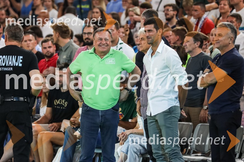  Zoran Janković, župan, Mestna občina Ljubljana;  Novak Djoković, tenisačPripravljalna košarkarska tekma Slovenija - Srbija