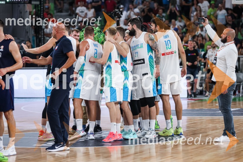 Pripravljalna košarkarska tekma Slovenija - Srbija