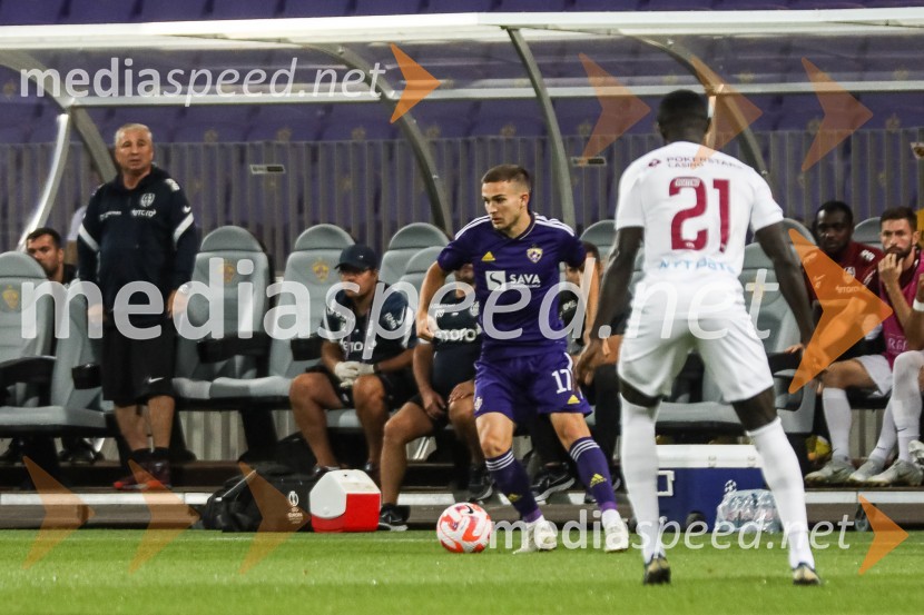  Ivan Brnić, nogometaš, NK Maribor;  Bismark Adjei-Boateng, nogometaš, CFR ClujNogometna tekma NK Maribor : CFR Cluj