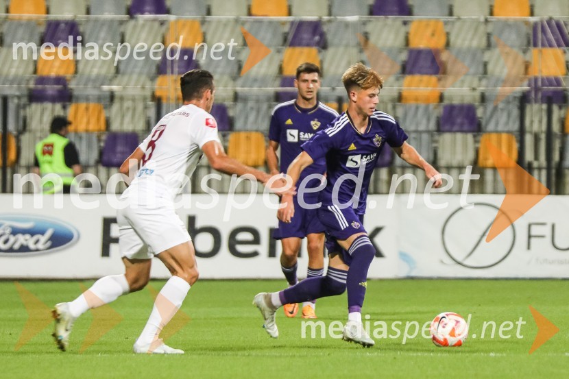  Roger Junio Rodrigues Ferreira, nogometaš, CFR Cluj;  Tine Čuk, nogometaš, NK MariborNogometna tekma NK Maribor : CFR Cluj