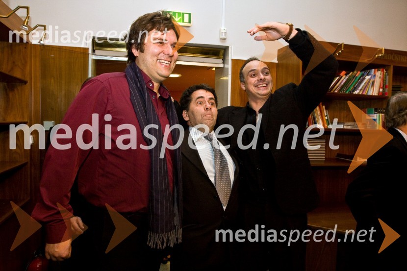 Izraelski veleposlanik v Sloveniji Zvi Cohen-Litant, Andrej Debevec, operni pevec in Grigor Palikarov, dirigentKnez Igor, premiera opere