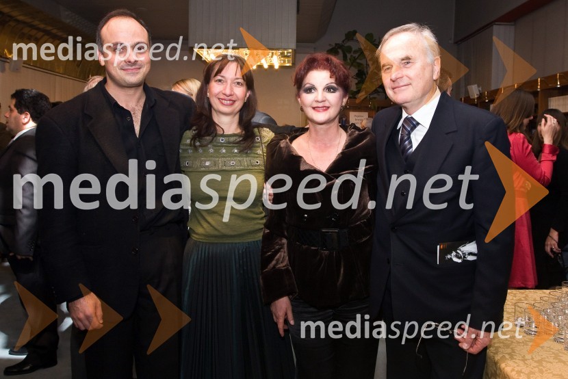Grigor Palikarov, dirigent v predstavi, Branka Strmole Ukmar, predagoginja in sopoga Kristijana Ukmarja, Milena Morača, operna pevka (nastopajoča v predstavi) in Kristijan Ukmar, ravnatelj SNG opera in balet LjubljanaKnez Igor, premiera opere