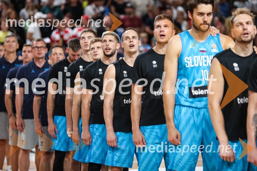  Jaka Blažič, košarkar;  Mike Tobey, košarkar;  Edo Murić, košarkar;  Klemen Prepelič, košarkar;  Aleksej  Nikolić, košarkar;  Luka Rupnik, košarkar;  Žiga Samar, košarkar;  Goran Dragić, košarkarKošarkarska tekma Slovenija : Hrvaška