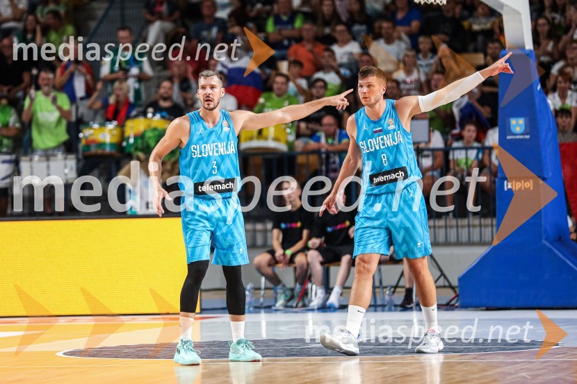  Goran Dragić, košarkar;  Edo Murić, košarkarKošarkarska tekma Slovenija : Hrvaška