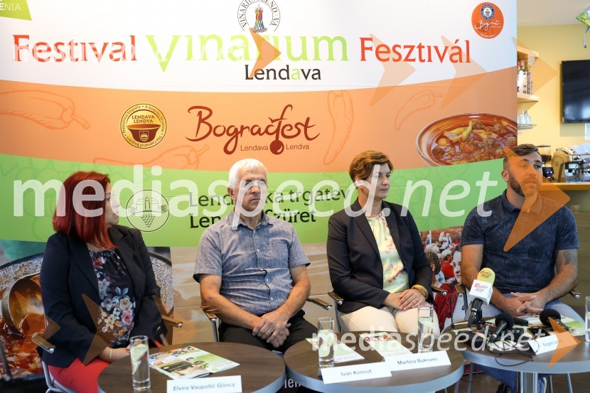  Elvira Vaupotič Göncz, predsednica KD “Zarja” Gaberje;  Ivan Koncut, upokojeni učitelj športa;  Martina  Bukovec, Zavod za turizem in razvoj Lendava, sektor za turizem;  Evgen Lazar, vodja, Zipline Vinarium LendavaNovinarska konferenca Festival Vinarium