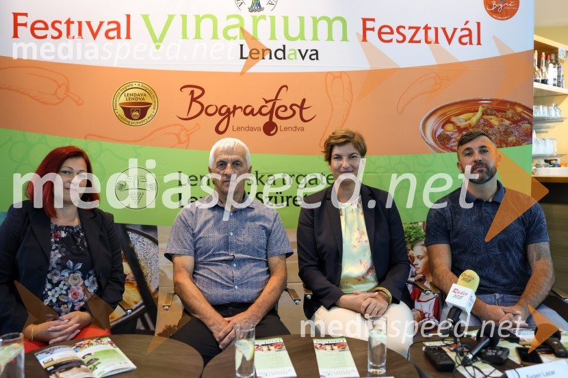  Elvira Vaupotič Göncz, predsednica KD “Zarja” Gaberje;  Ivan Koncut, upokojeni učitelj športa;  Martina  Bukovec, Zavod za turizem in razvoj Lendava, sektor za turizem;  Evgen Lazar, vodja, Zipline Vinarium LendavaNovinarska konferenca Festival Vinarium