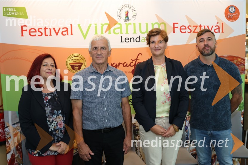  Elvira Vaupotič Göncz, predsednica KD “Zarja” Gaberje;  Ivan Koncut, upokojeni učitelj športa;  Martina  Bukovec, Zavod za turizem in razvoj Lendava, sektor za turizem;  Evgen Lazar, vodja, Zipline Vinarium LendavaNovinarska konferenca Festival Vinarium