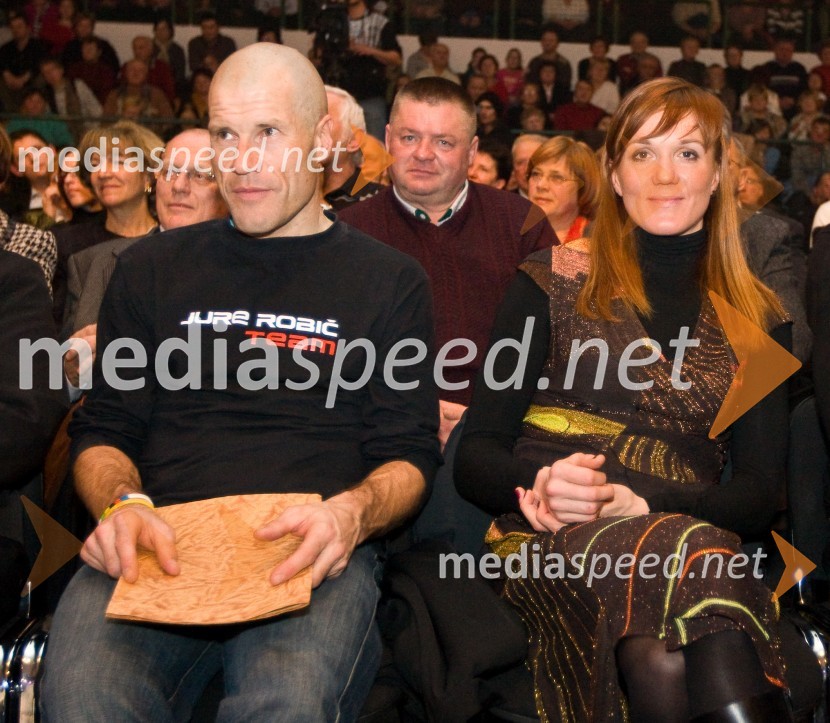 Jure Robič, ekstremni kolesar in dobitnik priznanja za posebne dosežke in Petra Majdič, smučarska tekačicaSlovenec leta 2008