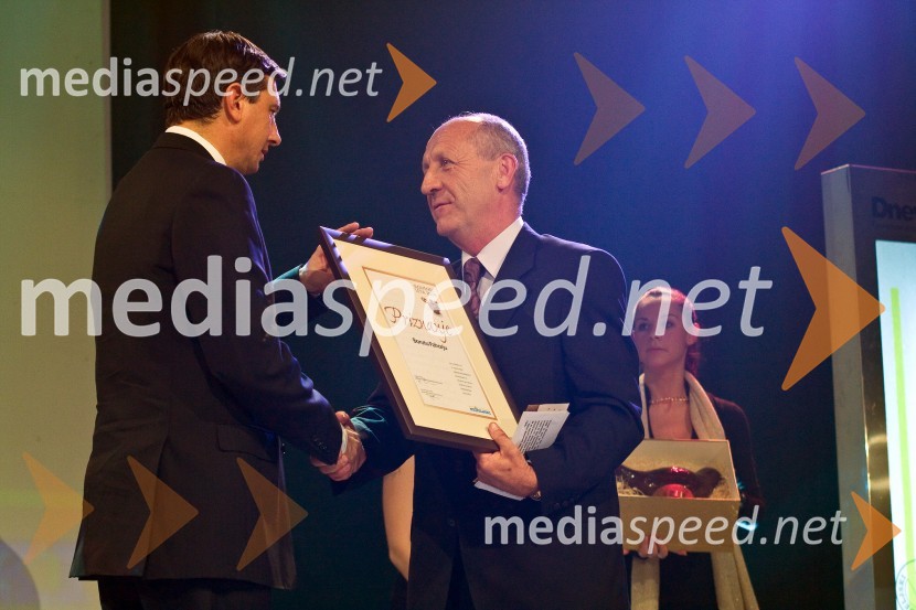 Borut Pahor, predsednik Vlade RS  in 2. v glasovanju za Slovenca leta 2008 in Branko Pavlin, predsednik uprave časopisne hiše DnevnikSlovenec leta 2008