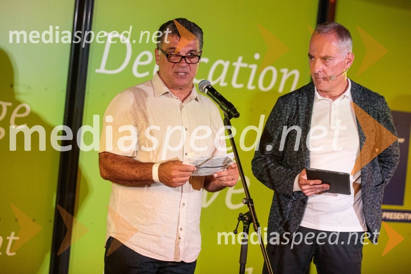  Jurij Čopi, športni pedagog;  Igor Evgen Bergant, novinar in TV voditeljSvetovno prvenstvo v odbojki 2022, Slovenija - Francija