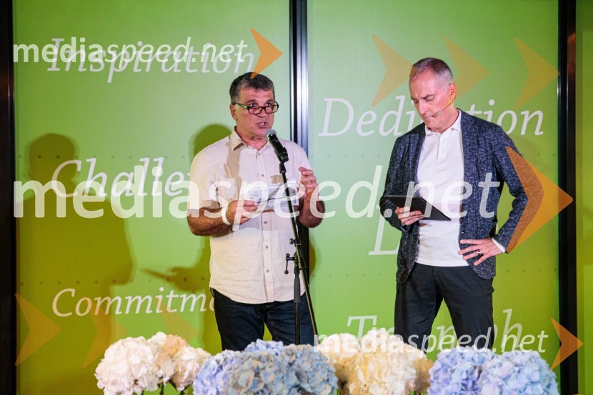  Jurij Čopi, športni pedagog;  Igor Evgen Bergant, novinar in TV voditeljSvetovno prvenstvo v odbojki 2022, Slovenija - Francija