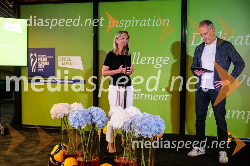mag. Maja Pak Olaj, direktorica, Slovenska turistična organizacija;  Igor Evgen Bergant, novinar in TV voditeljSvetovno prvenstvo v odbojki 2022, Slovenija - Francija