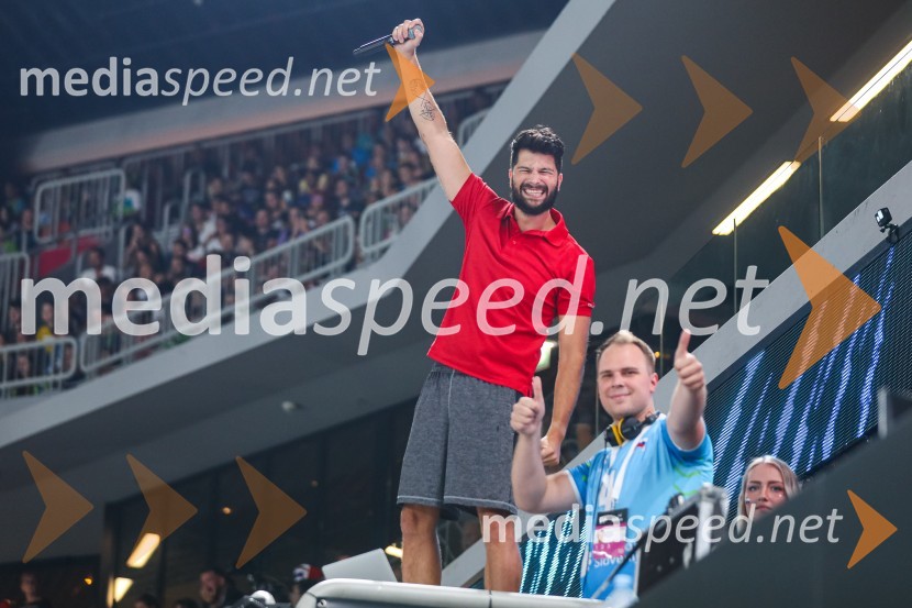  Uroš Bitenc, moderator, vplivneš;  ... Svetovno prvenstvo v odbojki 2022, Slovenija - Francija