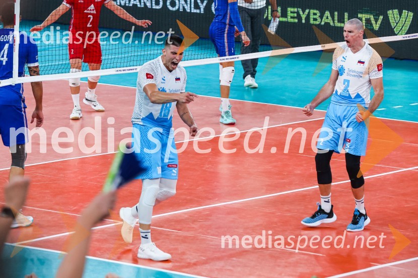 Klemen Čebulj, odbojkar;  Alen  Pajenk  , odbojkarSvetovno prvenstvo v odbojki 2022, Slovenija - Francija
