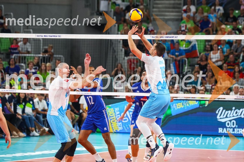  Alen  Pajenk  , odbojkar;  Gregor  Ropret, odbojkarSvetovno prvenstvo v odbojki 2022, Slovenija - Francija