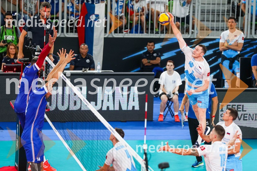  Earvin N'Gapeth, odbojkar;  Tonček  Štern, odbojkar;  ... Svetovno prvenstvo v odbojki 2022, Slovenija - Francija