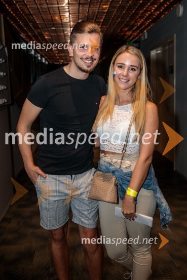  Matic Herceg, Radijski voditelj, moderator, animator;  Kaja KlančarSlovenci na krilih polne dvorane Stožice  ekspresno odpravili Nemce in se uvrstili v osmino finala