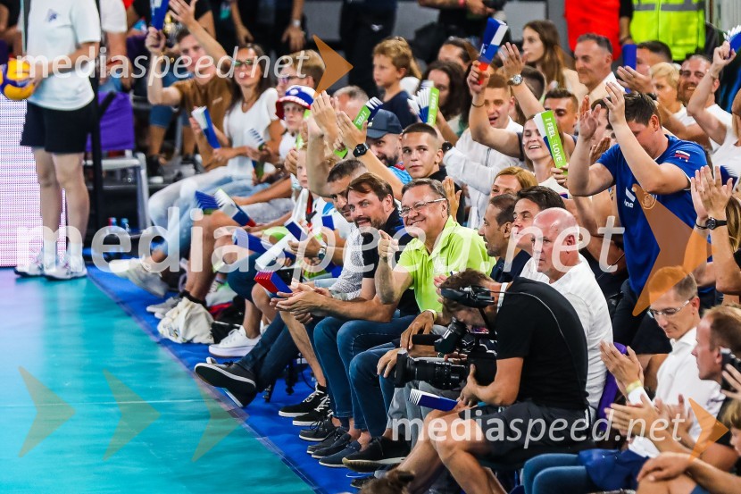  Zoran Janković, župan, Mestna občina Ljubljana;  Jure JankovićSlovenci na krilih polne dvorane Stožice  ekspresno odpravili Nemce in se uvrstili v osmino finala