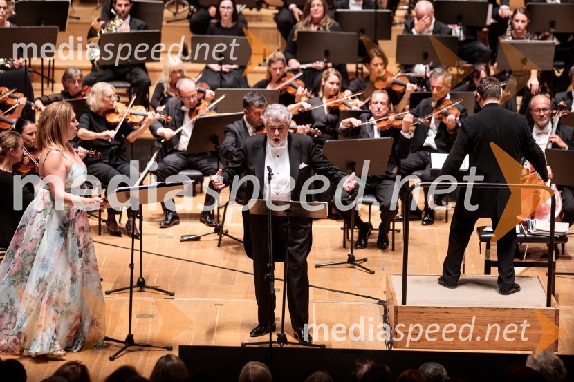  María José Siri, sopran;  Plácido Domingo, tenorist;  Jordi Bernácer, dirigentNoche española, koncert Plácida Dominga, Festival Ljubljana 2022