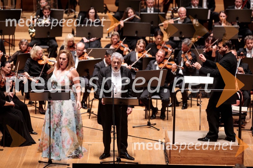  María José Siri, sopran;  Plácido Domingo, tenorist;  Jordi Bernácer, dirigentNoche española, koncert Plácida Dominga, Festival Ljubljana 2022