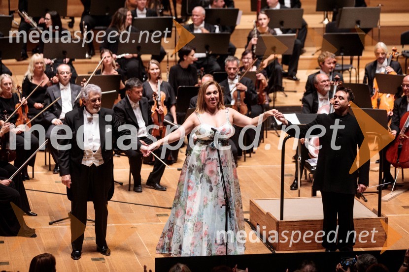  Plácido Domingo, tenorist;  María José Siri, sopran;  Jordi Bernácer, dirigentNoche española, koncert Plácida Dominga, Festival Ljubljana 2022