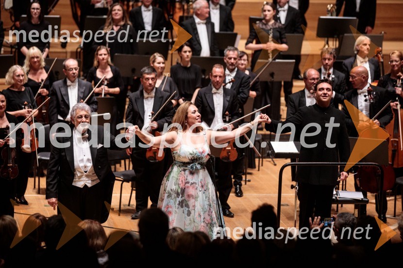 Plácido Domingo, tenorist;  María José Siri, sopran;  Jordi Bernácer, dirigentNoche española, koncert Plácida Dominga, Festival Ljubljana 2022