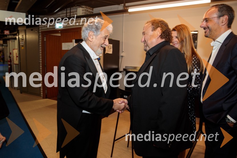  Plácido Domingo, tenorist;  Darko  Brlek, direktor in umetniški vodja, Festival LjubljanaNoche española, koncert Plácida Dominga, Festival Ljubljana 2022