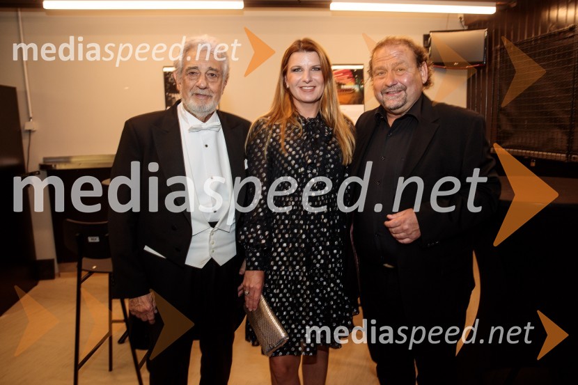  Plácido Domingo, tenorist;  Janja Lamberger;  Darko  Brlek, direktor in umetniški vodja, Festival LjubljanaNoche española, koncert Plácida Dominga, Festival Ljubljana 2022