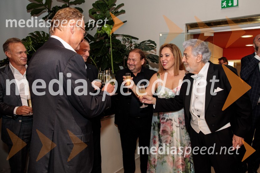  Janez  Škrabec, direktor Riko d.o.o.;  ... ;  Darko  Brlek, direktor in umetniški vodja, Festival Ljubljana;  María José Siri, sopran;  Plácido Domingo, tenoristNoche española, koncert Plácida Dominga, Festival Ljubljana 2022