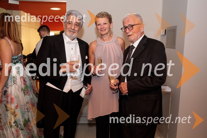  Plácido Domingo, tenorist;  Rija Čič; dr. Peter  Čeferin, pravnik, pisateljNoche española, koncert Plácida Dominga, Festival Ljubljana 2022