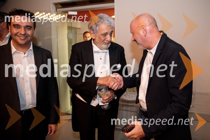  Jordi Bernácer, dirigent;  Plácido Domingo, tenorist;  ... Noche española, koncert Plácida Dominga, Festival Ljubljana 2022