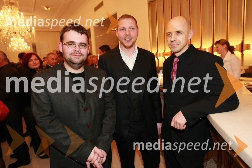 Alan Kavčič, predstavnik službe za odnose z javnostmi pri SNG Maribor, Primož Inkret, PM, poslovni mediji d.o.o in Robert Rošker, vodja studia Kapital repro studioNaj Mariborčan 2008
